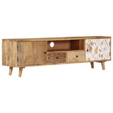 TV Cabinet 140x30x40 cm Solid Mango Wood 249856
