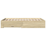 Bed Frame with Drawers without Mattress Sonoma Oak 120x190 cm Small Double 3280414