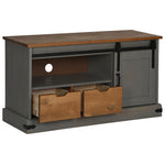 TV Cabinet HALDEN with Sliding Door Grey 110x40x60 cm Solid Wood 4018411