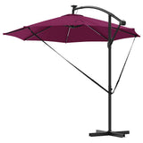 Umbrella with LED Strip Lights Bordeaux Red 294 x 294 x 248 cm 42003389