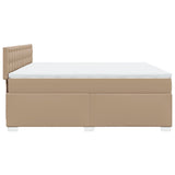 Box Spring Bed with Mattress Cappuccino 200x200 cm Faux Leather 3286139