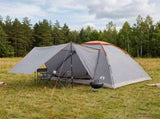 Camping Tent Grey and Orange 6-Person Polyester and Steel 42028654