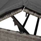 Double Sun Lounger with Roof Grey 205 x 129 x 200 cm PE rattan 3376129