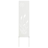 Garden Privacy Screen White 32 x 140 cm Cold-rolled steel 876204