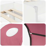Bed with Tunnel 4 pcs White and Pink Engineered Wood 3423488