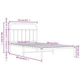 Bed Frame White Steel Single Bed Frame Rectangular Industrial 352623