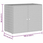 Garden Storage Cabinet Grey 100x55.5x80 cm Poly Rattan 319869