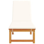 Sun Lounger Reclining Brown 53 x 202 x 89cm Solid Acacia wood 4108108