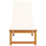 Sun Lounger Reclining Brown 53 x 202 x 89cm Solid Acacia wood 4108108