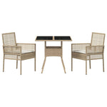 Garden Dining Set 3 pcs Beige Poly rattan 3334931