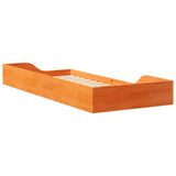 Bed Frame Wax Brown 90 x 210 cm Solid Pine Wood 873405