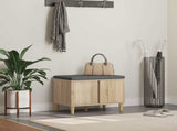 Hall Bench with Cushion with Storage Sonoma Oak 60 x 38 x 46 cm 891522