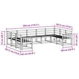 Outdoor Sofa Set 9 pcs White Solid Acacia Wood 3388213