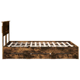 Bed Frame with Drawer Smoked Oak 140 x 190 cm Engineer Wood 3409846