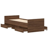Bed Frame without Mattress Brown Oak 75x190 cm Small Single 3203823