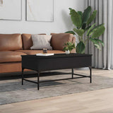 Coffee Table Black 100x50x45 cm Engineered Wood and Metal 845396