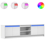 TV Cabinet with LED White 180x34x50 cm Engineered Wood 3307912