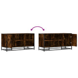 Shoe Bench Smoked Oak 100x40x53.5 cm Engineered Wood and Metal 849216