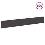 Lawn Edging 20 pcs 100 x 15 cm Steel Black 8008813