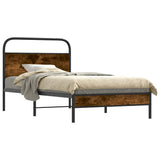Bed Frame Without Mattress 100x190 cm Smoked Oak Engineered Wood 4100350