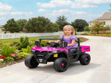 Kids Ride on Car, 12V Electric Kids UTV with Electric Dump Bed, 4-Wheel Suspension for 3-8 Years, T3398P422448