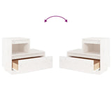 Bedside Cabinet White 60x34x51 cm Solid Wood Pine 814376