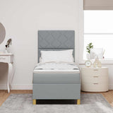 Box Spring Bed with Headboard Light grey 80 x 200 cm Fabric 3339651