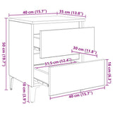 Bedside Cabinet Black oak 40 x 35 x 50 cm Engineered wood 871922