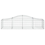 Arched Gabion Baskets 2 pcs 200x50x40/60 cm Galvanised Iron 3145577
