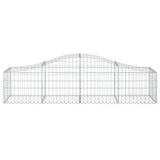 Arched Gabion Baskets 2 pcs 200x50x40/60 cm Galvanised Iron 3145577