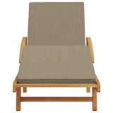 Sun Lounger Solid Acacia Wood Taupe 4105530