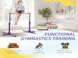 Steel Frame Adjustable Horizonal Gymnastics Bar For Kids Home Gym Training Purple T3398P349204