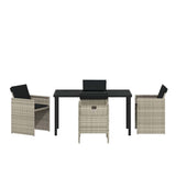 Garden Dining Set 5 pcs Light Grey Poly Rattan 3380610