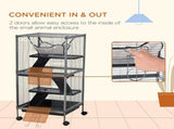 Small Animal Cage with Wheels Pet Home for Chinchillas Ferrets Kittens, with Hammock, 4 Platforms, T3398P350045