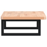 Basin Shelf Wall Mounted Steel and Solid Wood Beech 3302357