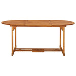 ZNTS Garden Dining Table 180x90x75 cm Solid Acacia Wood 315948