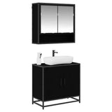 Bathroom Furniture Set 2 pcs Black Oak Engineered Wood 3402347