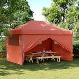 Foldable Party Tent Pop-Up with 4 Sidewalls Terracotta 4004981
