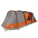 Camping Tent Tunnel 4-Person Grey and Orange Waterproof 94630