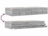 Bed Frame with Storage Grey Sonoma 80 x 200 cm Engineered Wood 3429649