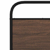 Metal Bed Frame without Mattress Brown Oak 193x203 cm 3318712