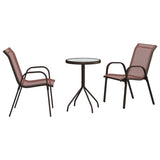 Garden Bistro Set 3 pcs Brown Steel 42003980