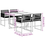 Garden Dining Set Black 3295033