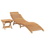 Sun Lounger 2 pcs Brown 198 x 55 x 58.5 cm Solid Teak Wood 42008388