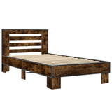 Bed Frame without Mattress Smoked Oak 90x190 cm Single 846086