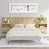 Bed Headboard with Cabinets Sonoma Oak Engineered Wood 3115694