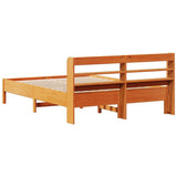 Bed Frame without Mattress Wax Brown 140x190 cm Solid Wood Pine 3306902