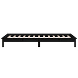 LED Bed Frame without Mattress Black 100x200 cm Solid Wood 820600