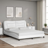 Bed Frame with LED without Mattress "Hvar" White 160x200 cm 3213942