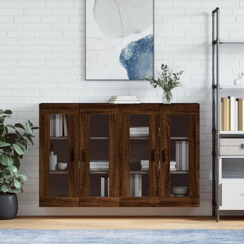 Wall Mounted Cabinets 2 pcs Brown Oak Engineered Wood 3197960